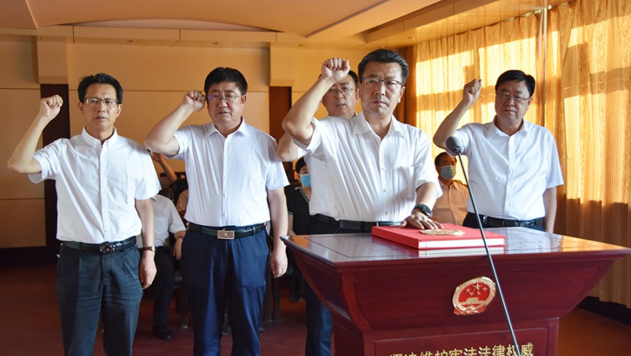 市九届人大常委会第四十一次会议举行宪法宣誓仪式